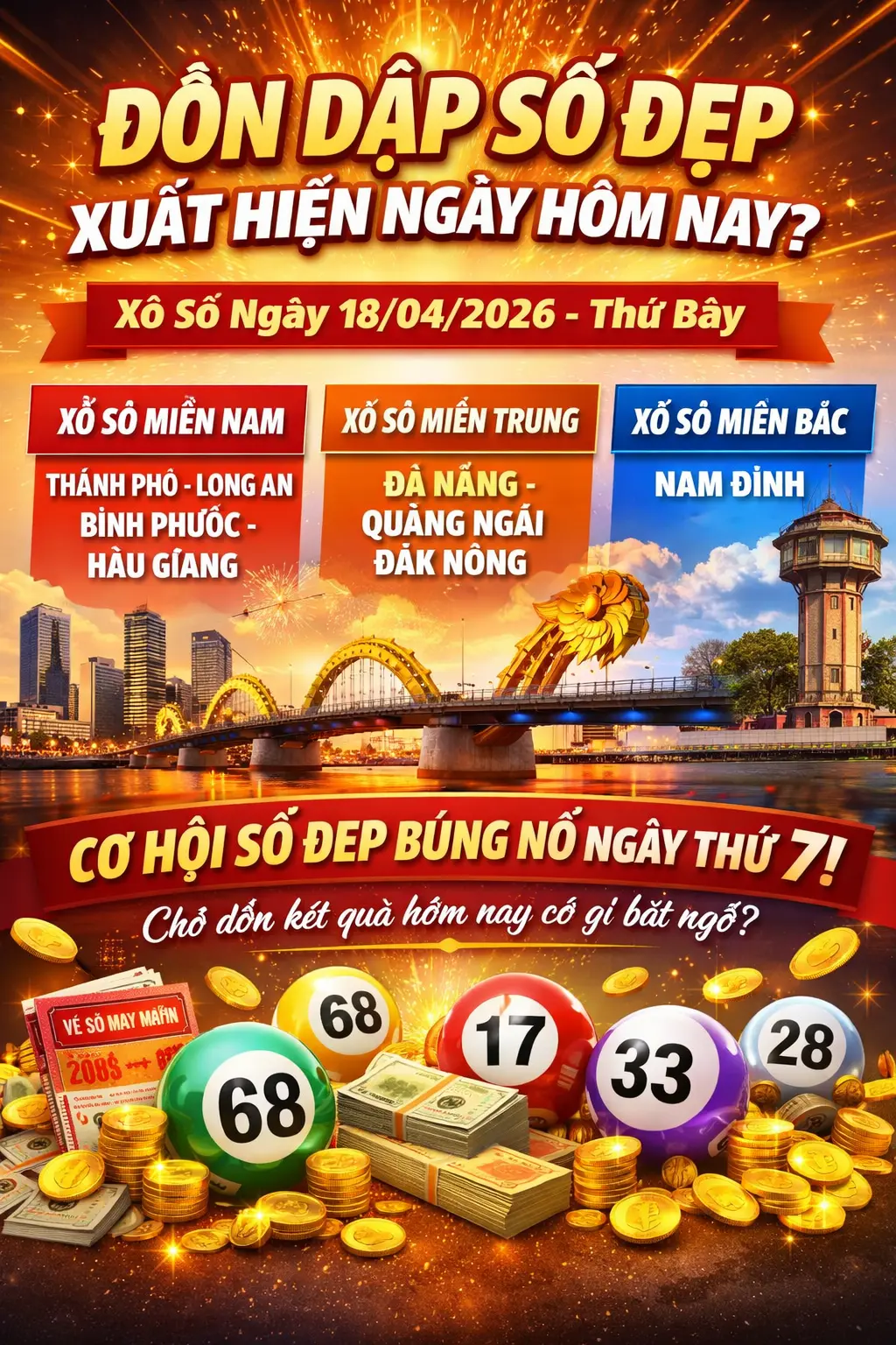 Dồn dập số đẹp xuất hiện ngày hôm nay? Cơ hội bùng nổ 18/04/2026